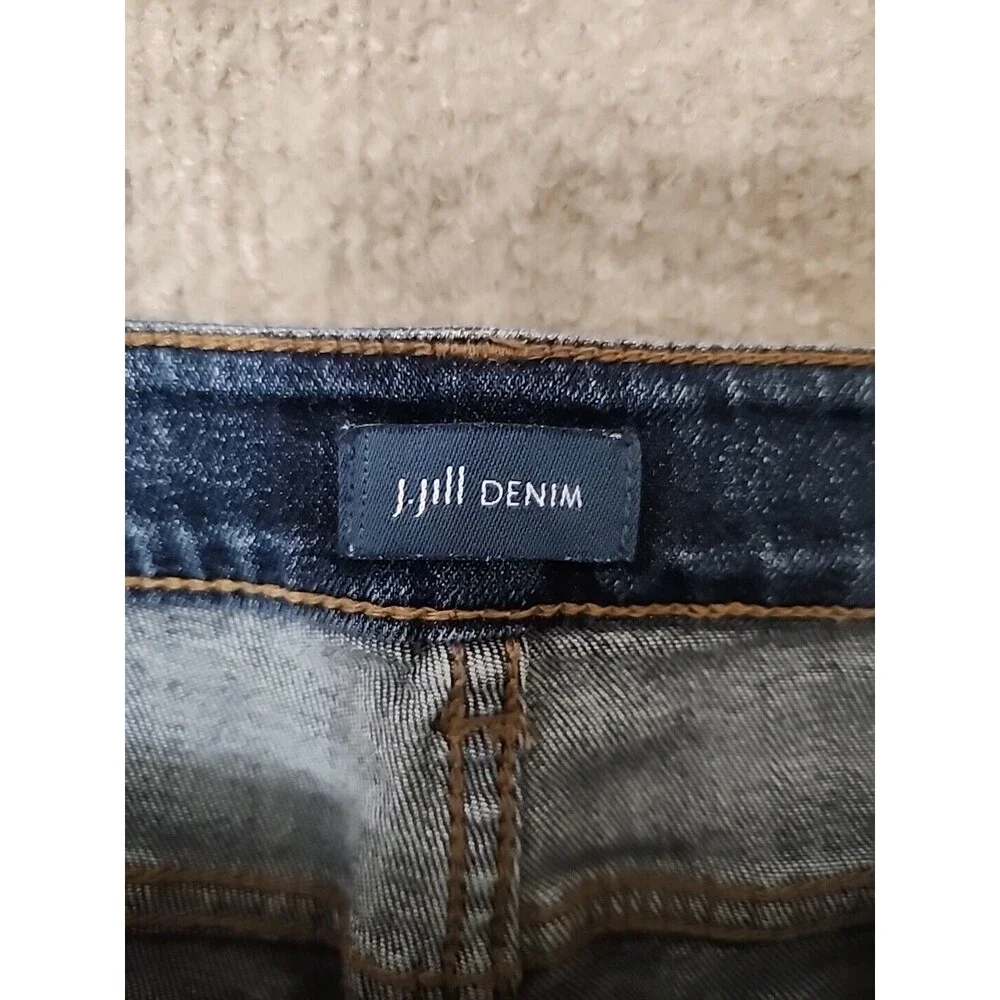 J Jill Weekender Jeans Womens 10 Petite Blue Medium Wash Straight Leg Stretch_5